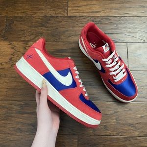 Nike Air Force 1 Barber shop Red and blue scissors Sneakers